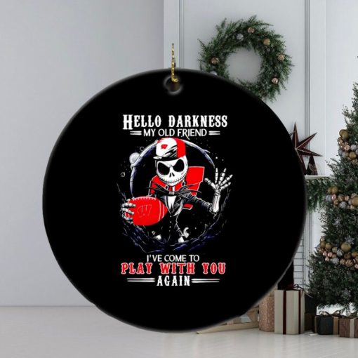 Jack Skellington Wisconsin Badgers hello darkness my old friend ornament