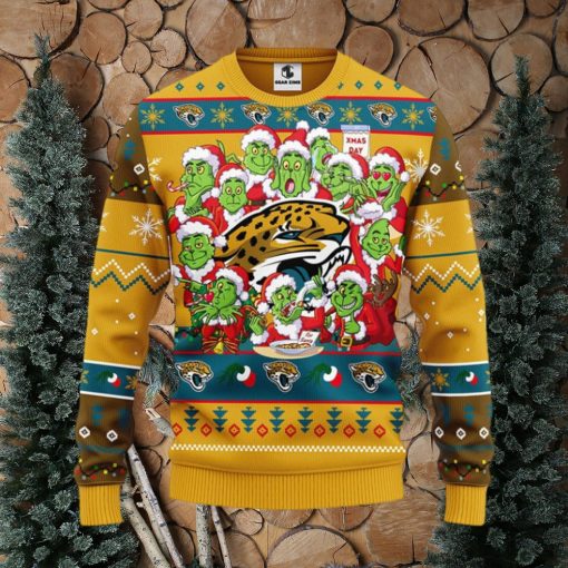 Jacksonville Jaguars 12 Grinch Xmas Day Christmas Ugly Sweater