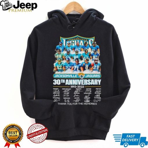 Jacksonville Jaguars 30th anniversary 1993 2023 thank you for the memories shirt