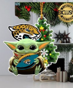 Jacksonville Jaguars Baby Yoda NFL Christmas Tree Decorations Ornament