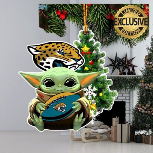 Jacksonville Jaguars Baby Yoda NFL Christmas Tree Decorations Ornament