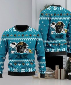 Jacksonville Jaguars Cute The Snoopy Show Football Helmet Ugly Xmas Sweater