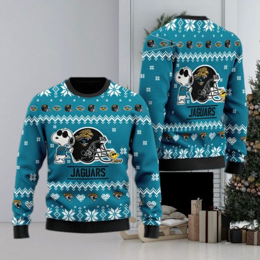 Jacksonville Jaguars Cute The Snoopy Show Football Helmet Ugly Xmas Sweater