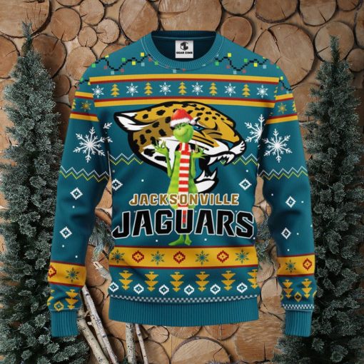 Jacksonville Jaguars Funny Grinch Christmas Ugly Sweater