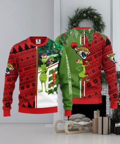 Jacksonville Jaguars Grinch & Scooby Doo Christmas Ugly Sweater 1