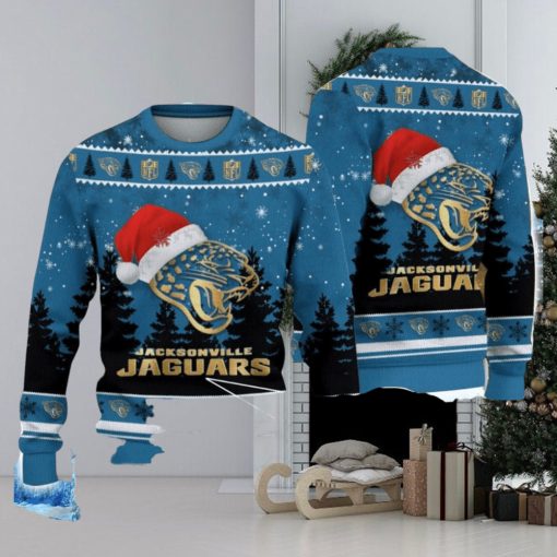 Jacksonville Jaguars Logo Wearing Santa Hat Christmas Gift Ugly Christmas Sweater Christmas Gift Ideas