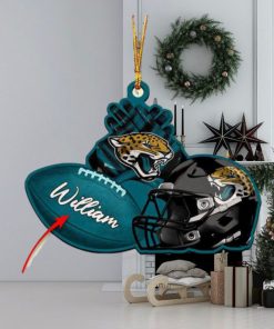 Jacksonville Jaguars NFL Custom Name Rugby Ball Helmet Custom Shape Christmas Ornament