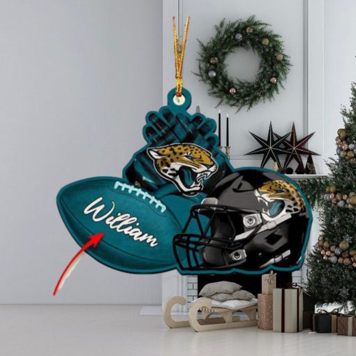 Jacksonville Jaguars NFL Custom Name Rugby Ball Helmet Custom Shape Christmas Ornament