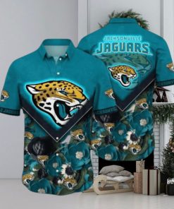 Jacksonville Jaguars NFL Flower Pattern Hawaiian Shirt, Jaguars Fan Shirt