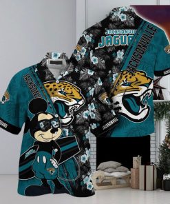 Jacksonville Jaguars NFL Summer Hawaii Shirt Mickey And Floral Pattern For Sports Fans