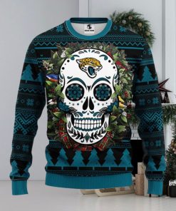 Jacksonville Jaguars Skull Flower Ugly Christmas Ugly Sweater