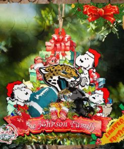 Jacksonville Jaguars Snoopy And NFL Sport Ornament Personalized Your Family Name