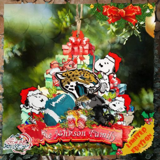 Jacksonville Jaguars Snoopy And NFL Sport Ornament Personalized Your Family Name