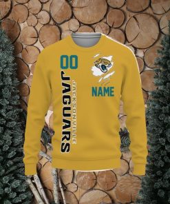 Jacksonville Jaguars Sports American Football Helmet Custom Name And Number 3D Sweater Christmas Gift For Fans