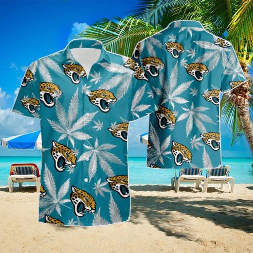 Jacksonville Jaguars Weed Teal Hawaiian Shirt