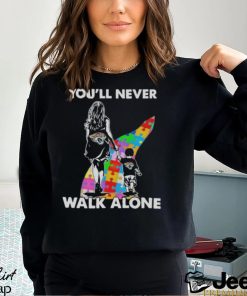 Jacksonville Jaguars You’ll Never Walk Alone Mom And Son Autism T Shirt