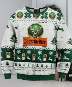 Jagermeister Funny Green White Ugly Christmas Sweater