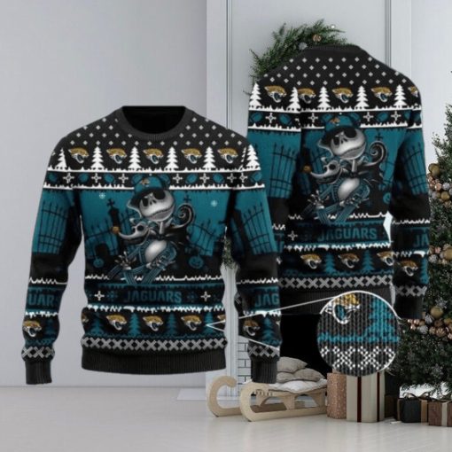 Jaguars Jack Skellington Halloween Knitted Ugly Christmas Sweater