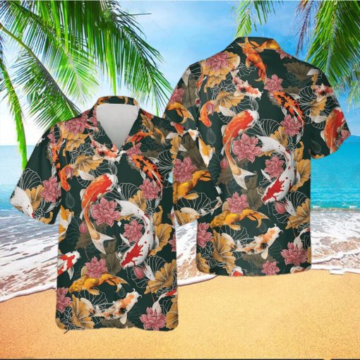 Japanese Koi Fishes Pattern Hawaiian Shirt