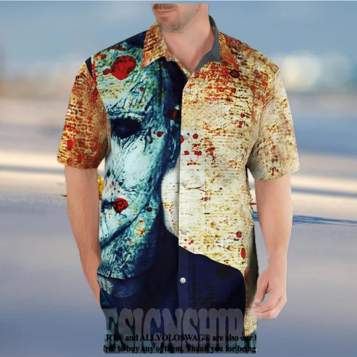 Jason Voorhees Michael Myers Half Face All Over Print Hawaiian Shirt