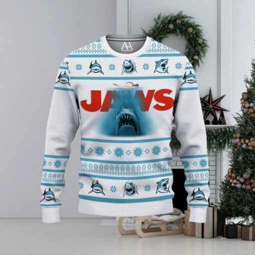 Jaws Shark Ugly Christmas Sweater 3D All Over Print Christmas Gift