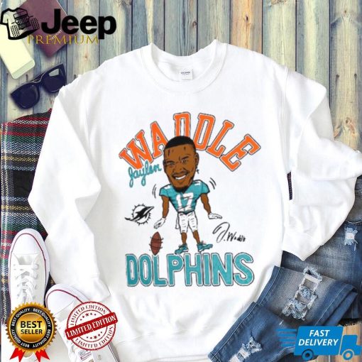 Jaylen Waddle Miami Dolphins Homage Caricature Player Tri Blend T Shirt