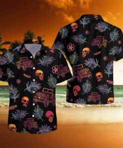 Jeep Car Skull Short Sleeve Hawaiian Casual Shirt