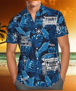 Jeep Car Tropical Blue Hawaiian Shirts