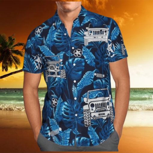 Jeep Car Tropical Blue Hawaiian Shirts