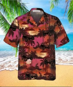 Jeep Tropical Palm Trees Beach At Sunset Pattern Hawaiian Shirt