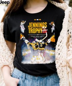 Jennings Trophy Champs Fewest Goals Against In The NHL Linus Ullmark And Jeremy Swayman poster shirt