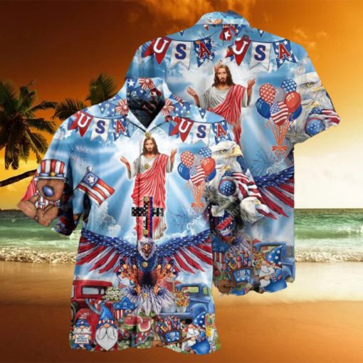 Jesus America Patriotism Hawaiian Shirt Gift For Men And Women