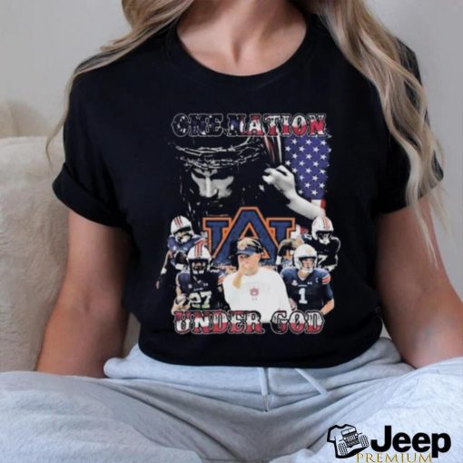 Jesus Auburn Tigers One Nation Under God American Flag T Shirt