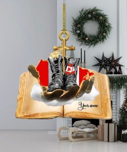 Jesus Hands Holding Canada Veteran Ornament