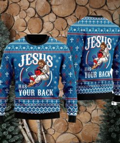 Jesus Has Your Back 3D Ugly Christmas Sweater Gift For Family Christmas Gift