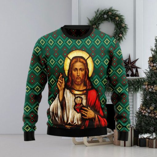 Jesus Red nosed Ugly Christmas Sweater Gift Men Women