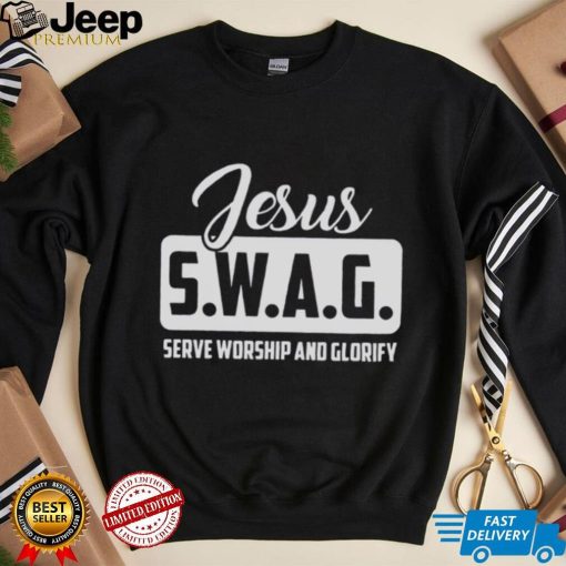 Jesus S.W.A.G serve worship and glorify womens Christmas t shirt, Jesus shirts