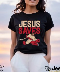 Jesus Saves Ice Hockey Goalie Sport Religious Christian Gift T Shirt