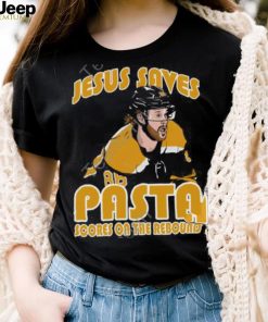 Jesus Saves Pasta Scores Tee David Pastrnak