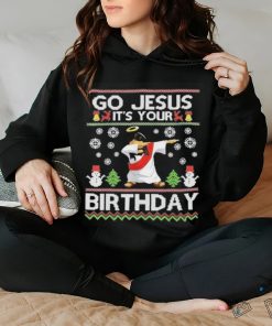 Jesus dabbing go Jesus it’s your birthday ugly Christmas shirt