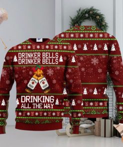 Jim Beam Drinker Bells Drinker Bells Drinking All The Way 3D Ugly Christmas Sweater Unisex Sweater Christmas Gift