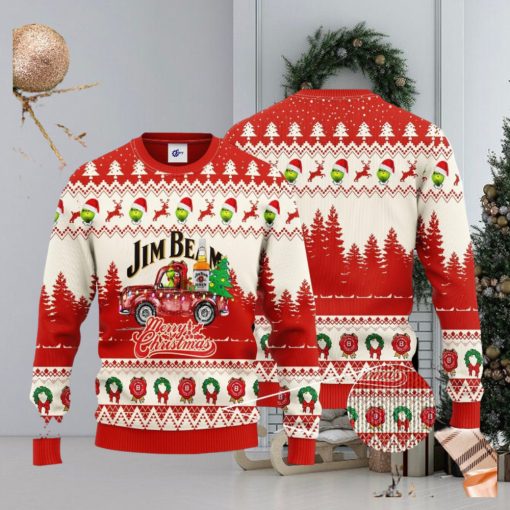 Jim Beam Grinch Merry Christmas 3D Ugly Christmas Sweater Unisex Sweater Christmas Gift