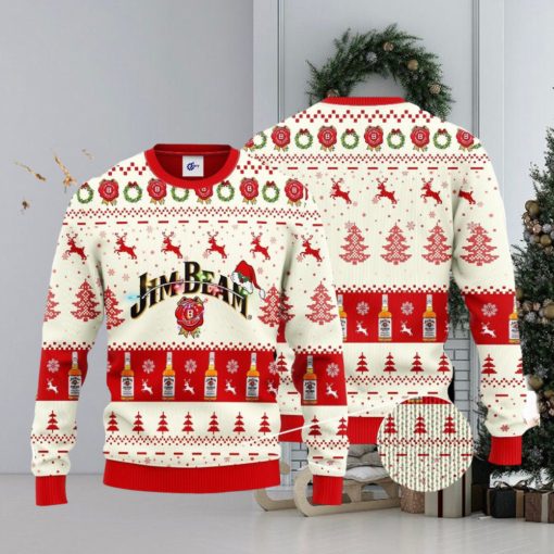 Jim Beam Santa Hat Christmas 3D Ugly Christmas Sweater Unisex Sweater Christmas Gift
