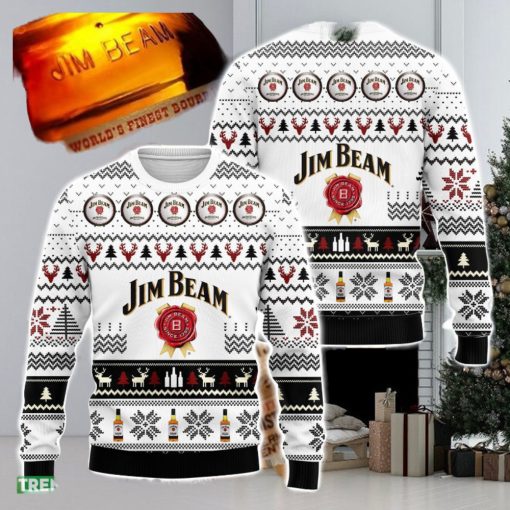 Jim Beam Whiskey Ugly Christmas Sweater 3D All Over Printed Sweaters Christmas Gift