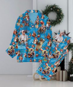 Jimmy Buffett Coconut Tree Portrait Blue Design Pajamas Set