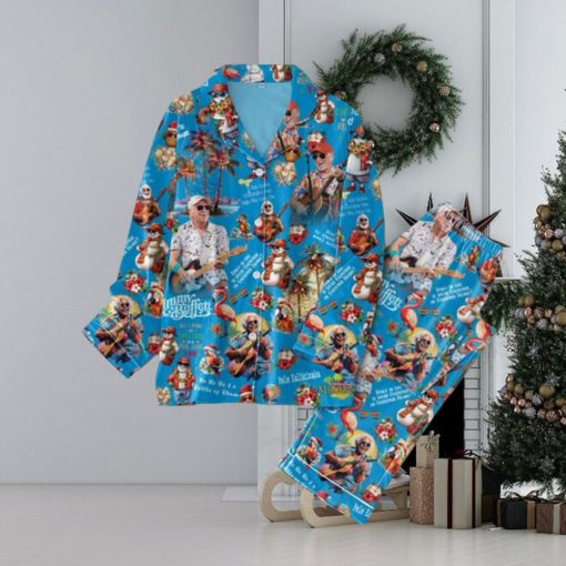 Jimmy Buffett Coconut Tree Portrait Blue Design Pajamas Set