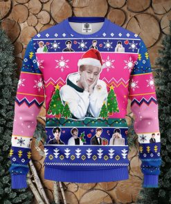 Jin Bts Pink Thanksgiving Women Mens Ugly Christmas 3D Knitted Sweater