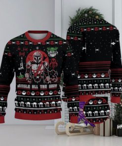 Jingle All The Way Mandalorian Yoda Star Wars Ugly Christmas Sweater