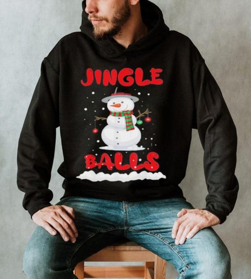 Jingle balls tinsel tits couple Christmas snowman shirt