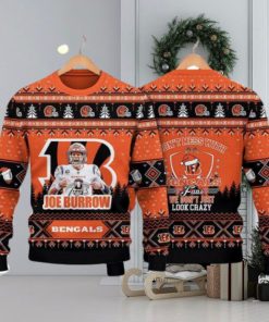 Joe Burrow Cincinnati Bengals Do Not Mess With Bengals Fan NFL Christmas Ugly Sweater